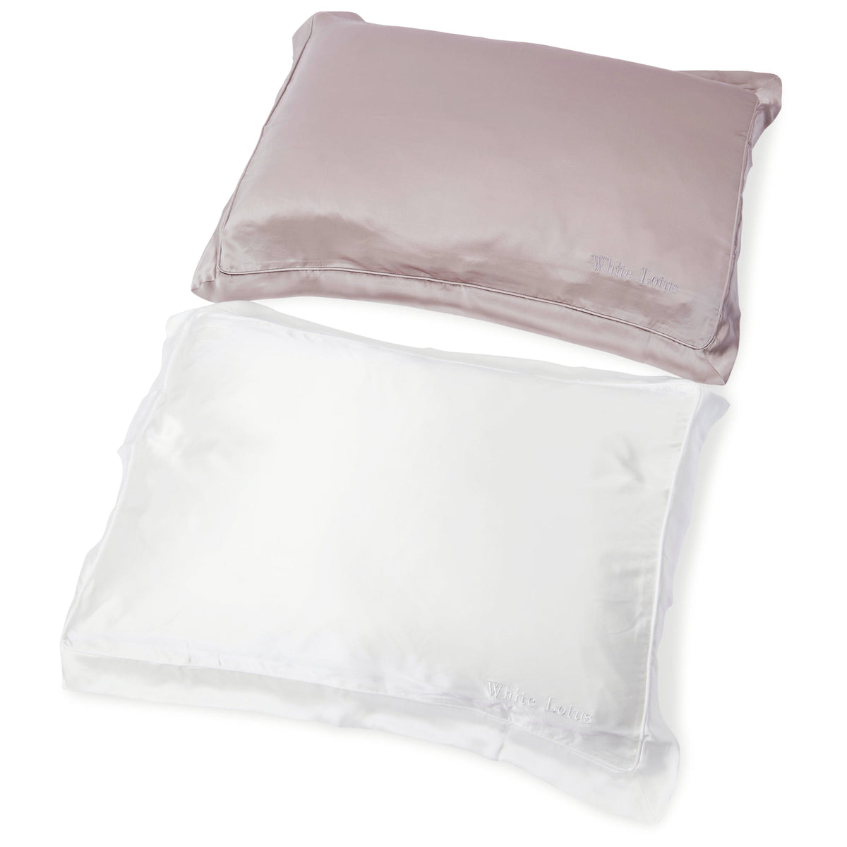 Silk pillowcase on a bed