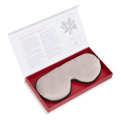 White Lotus pure silk sleep eye mask in pearl grey
