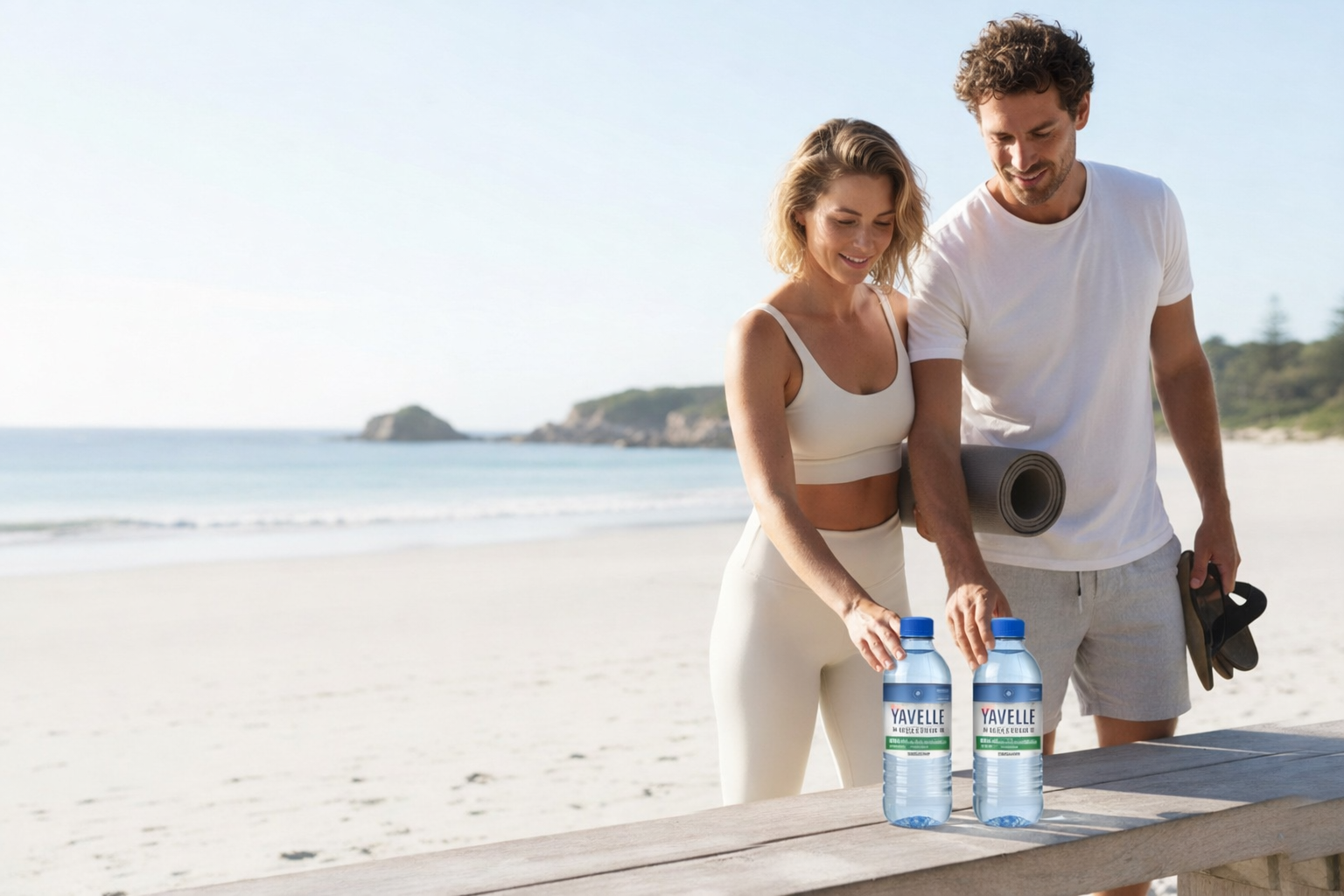 Couple staying hydrated with Yavelle 25ppm deuterium-depleted water