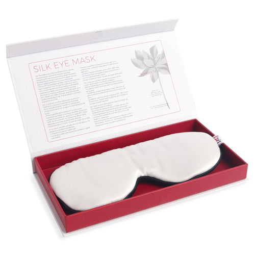 Pure silk sleep eye mask in white