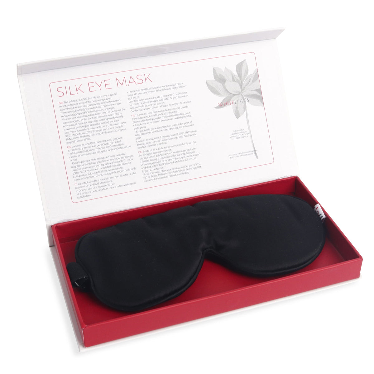 Pure silk sleep eye mask in black